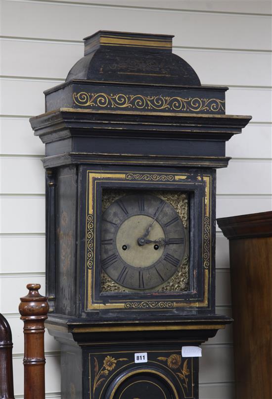 A Chinoiserie longcase clock W.46cm